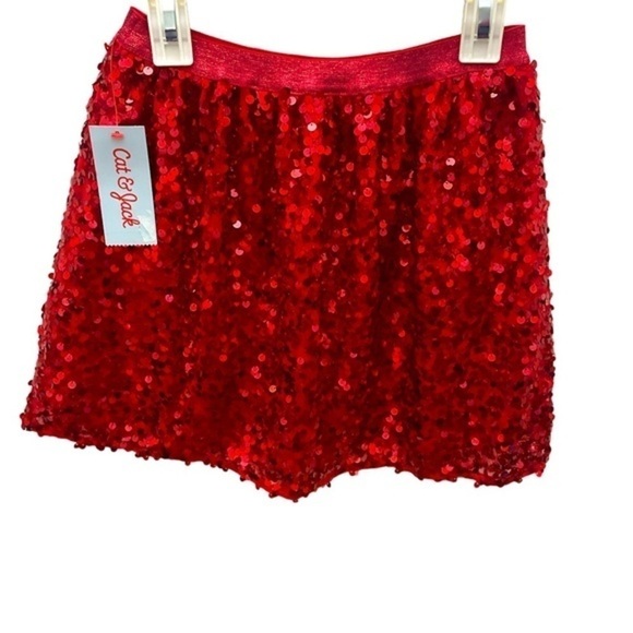 Cat & Jack skirt girls red sequin skirt New Size - Picture 1 of 12
